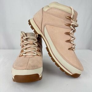Timberland Pink Euro Sprint Mid Hiker Boots -Leather